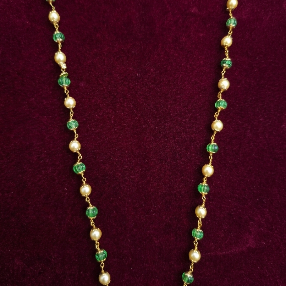 Lakshmi Green Kundan Necklace
