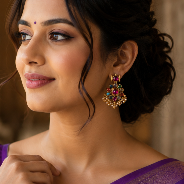 Ruchita Navratna Earrings