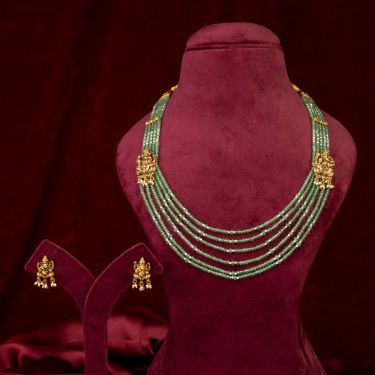 Skandh Lord Ganesha Long Necklace & Earrings Set