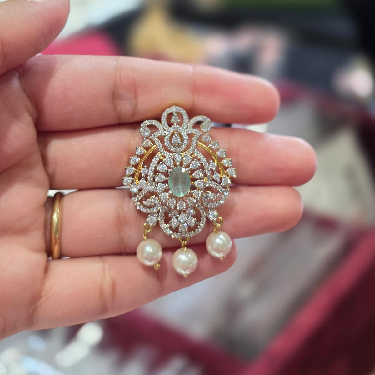 Sitaraa CZ Diamond look Pendant