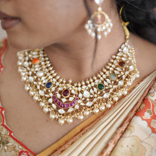 Riyaa Moissanite Necklace & Earrings set