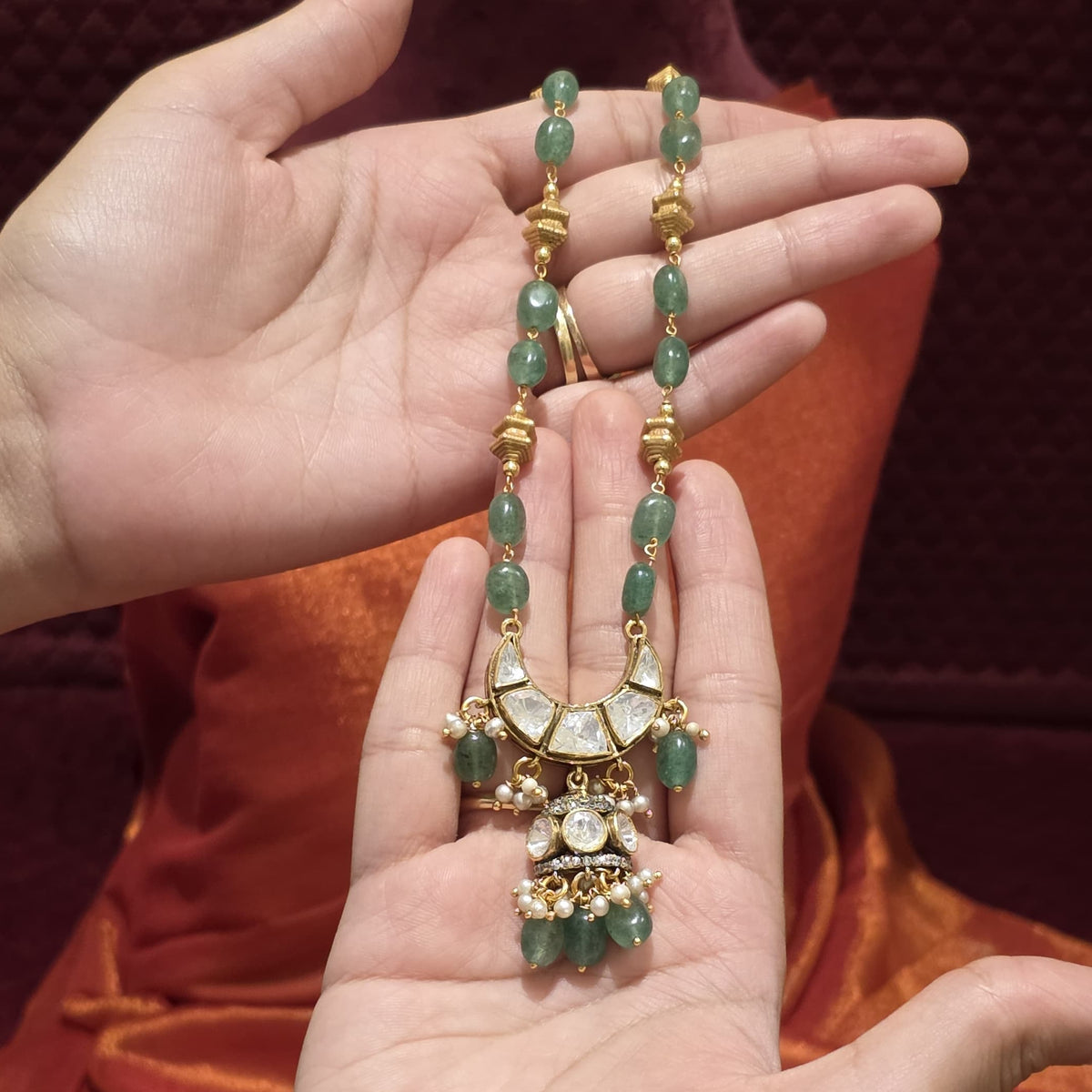 Crescent Green Necklace
