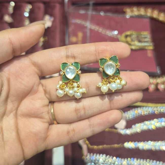 Green Blossom Moissanite Earrings