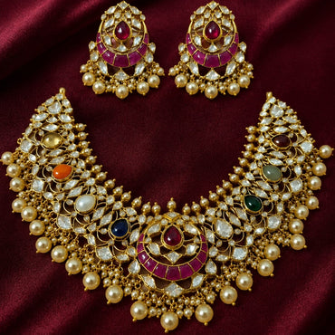 Riyaa Moissanite Necklace & Earrings set