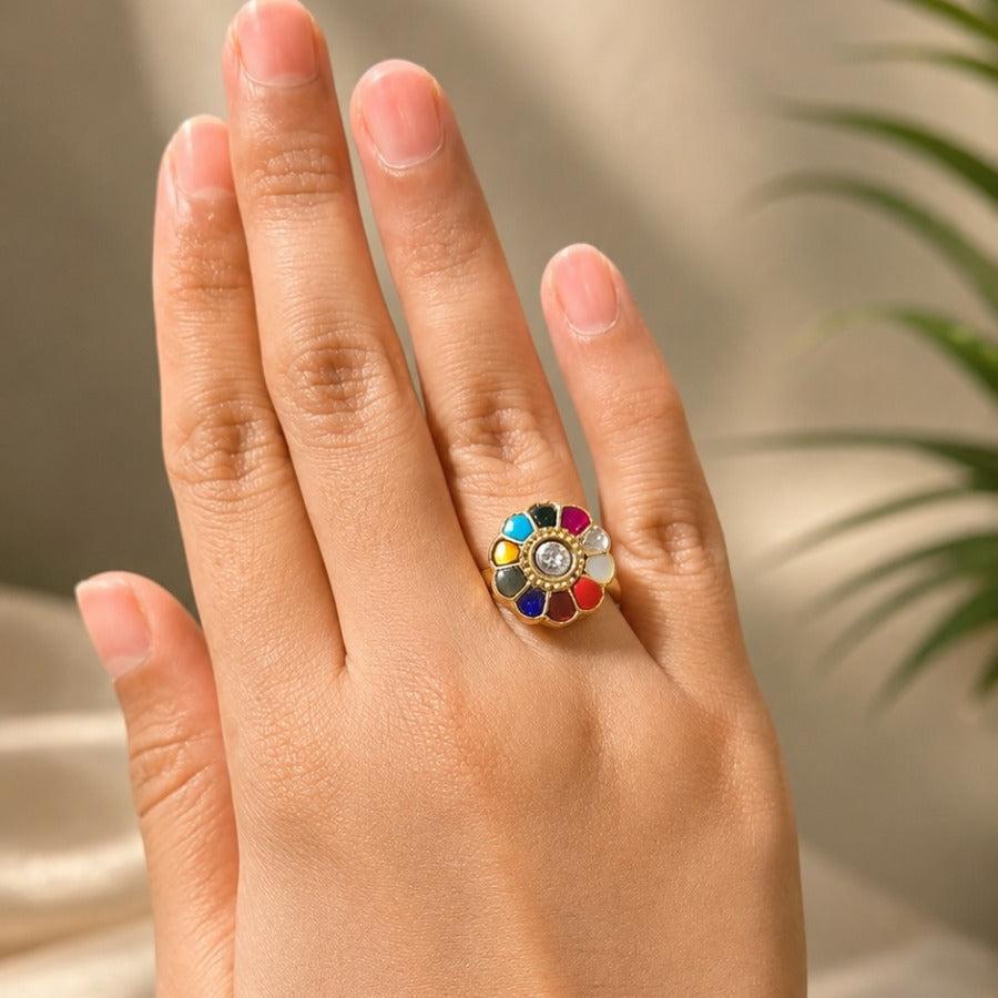 Mihika Navratna Kundan Ring