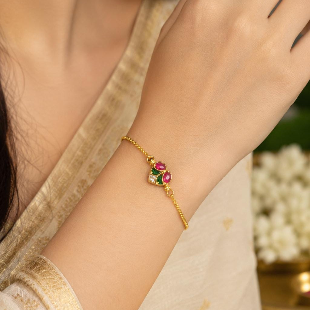 Heart Kundan Bracelet