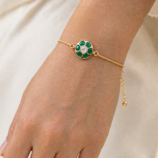 Green Kundan Bracelet