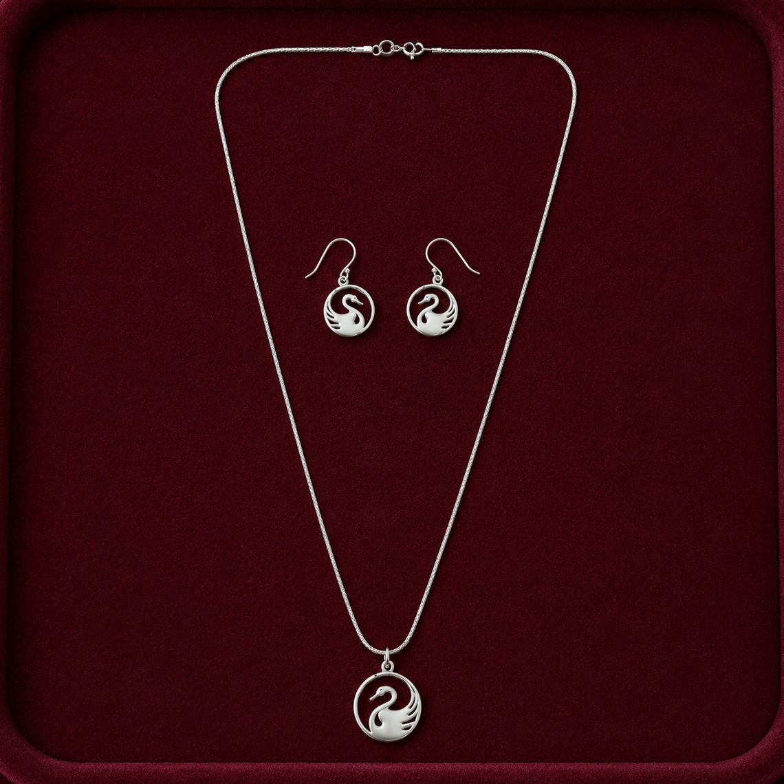 Swan Chain & Earrings Set