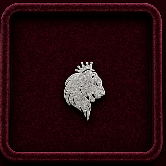 Lion with Crown Brooch