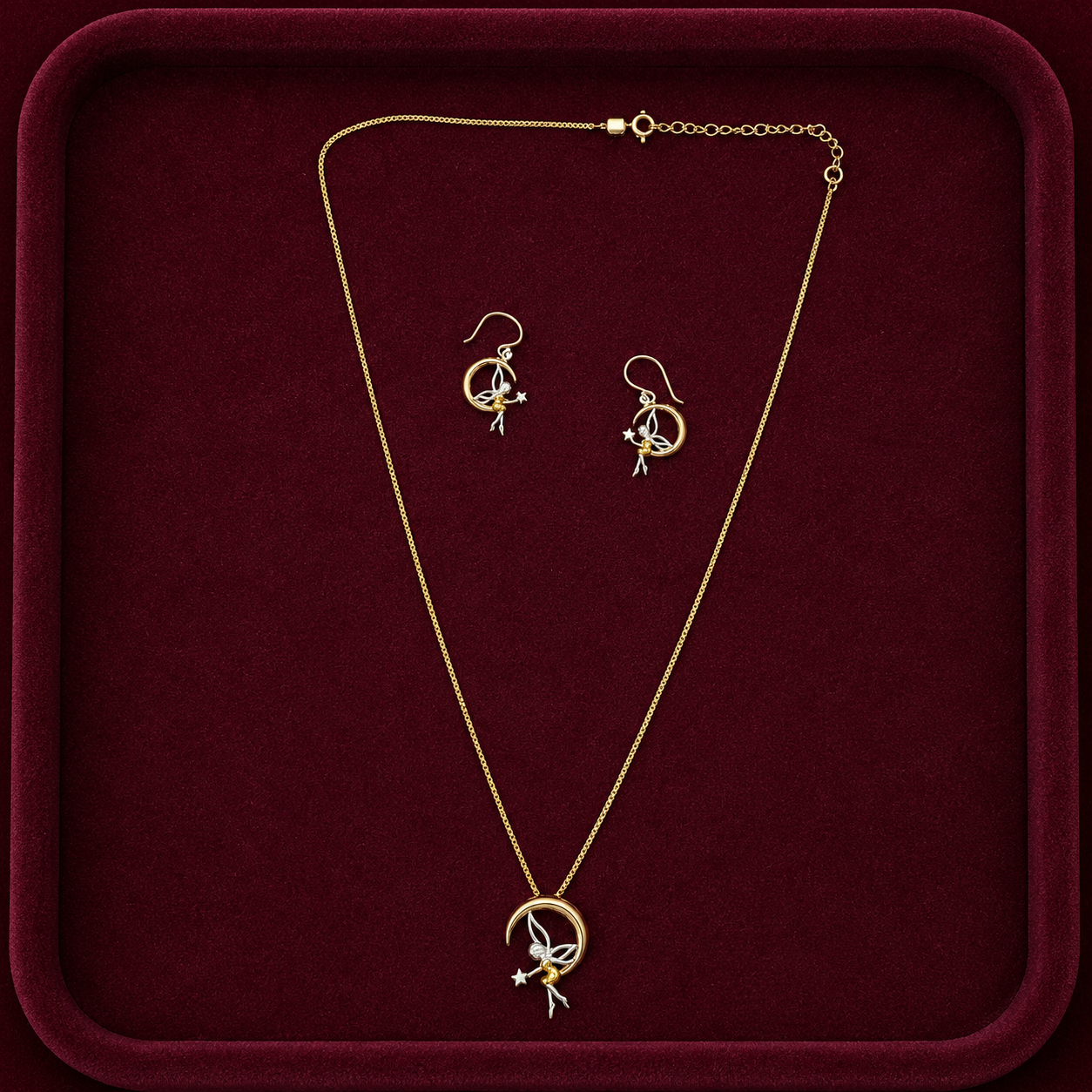 Tinker Bell Chain & Earrings set