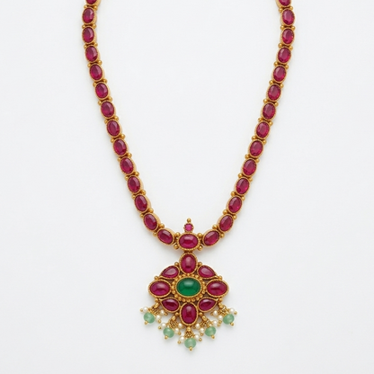 Diya Traditional Addigai & Earrings Set