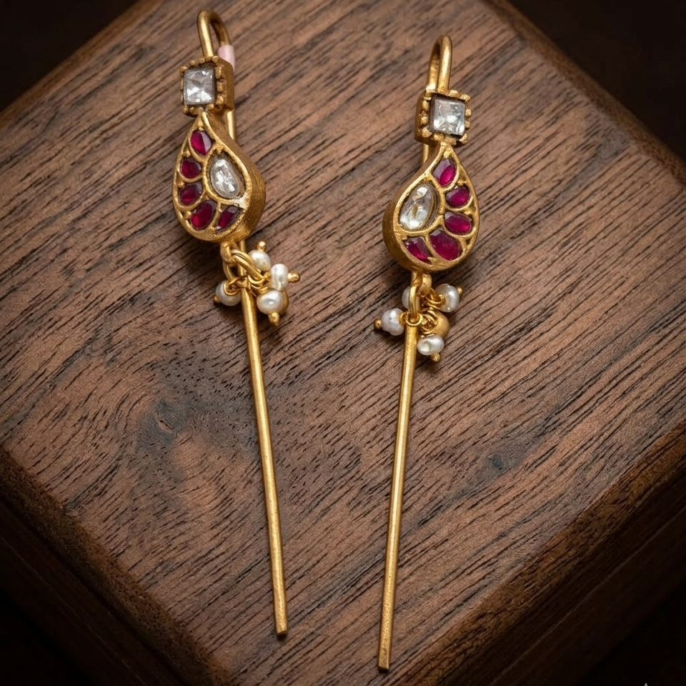 Kaya Kundan Needle Earcuff