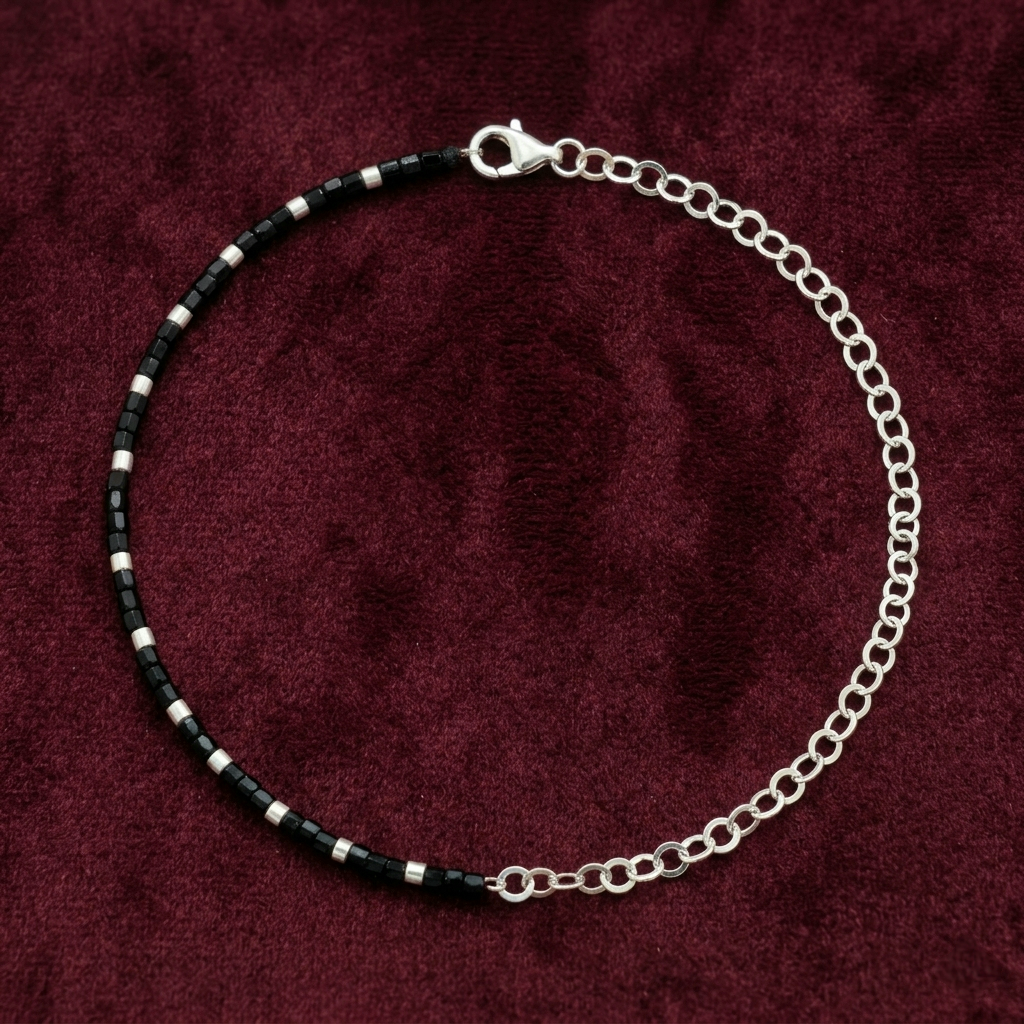 Boho Black Single Leg Anklet