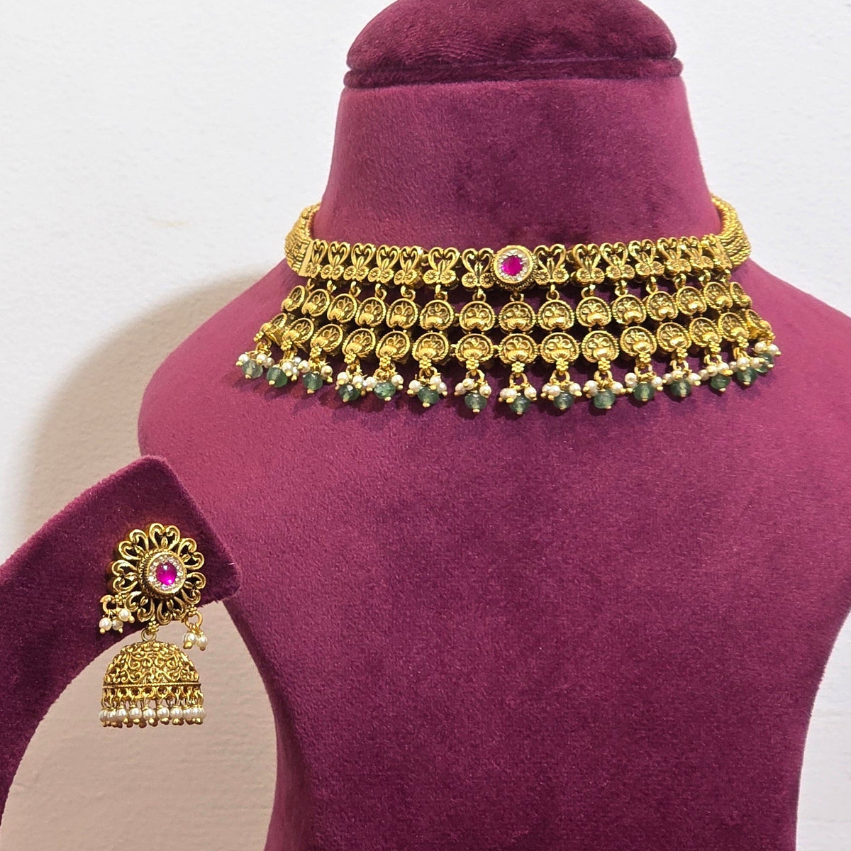 Dhikthi Temple Necklace & Earrings Set