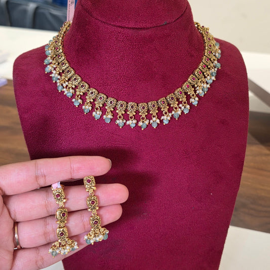 Mritya Temple Necklace & Earrings Set