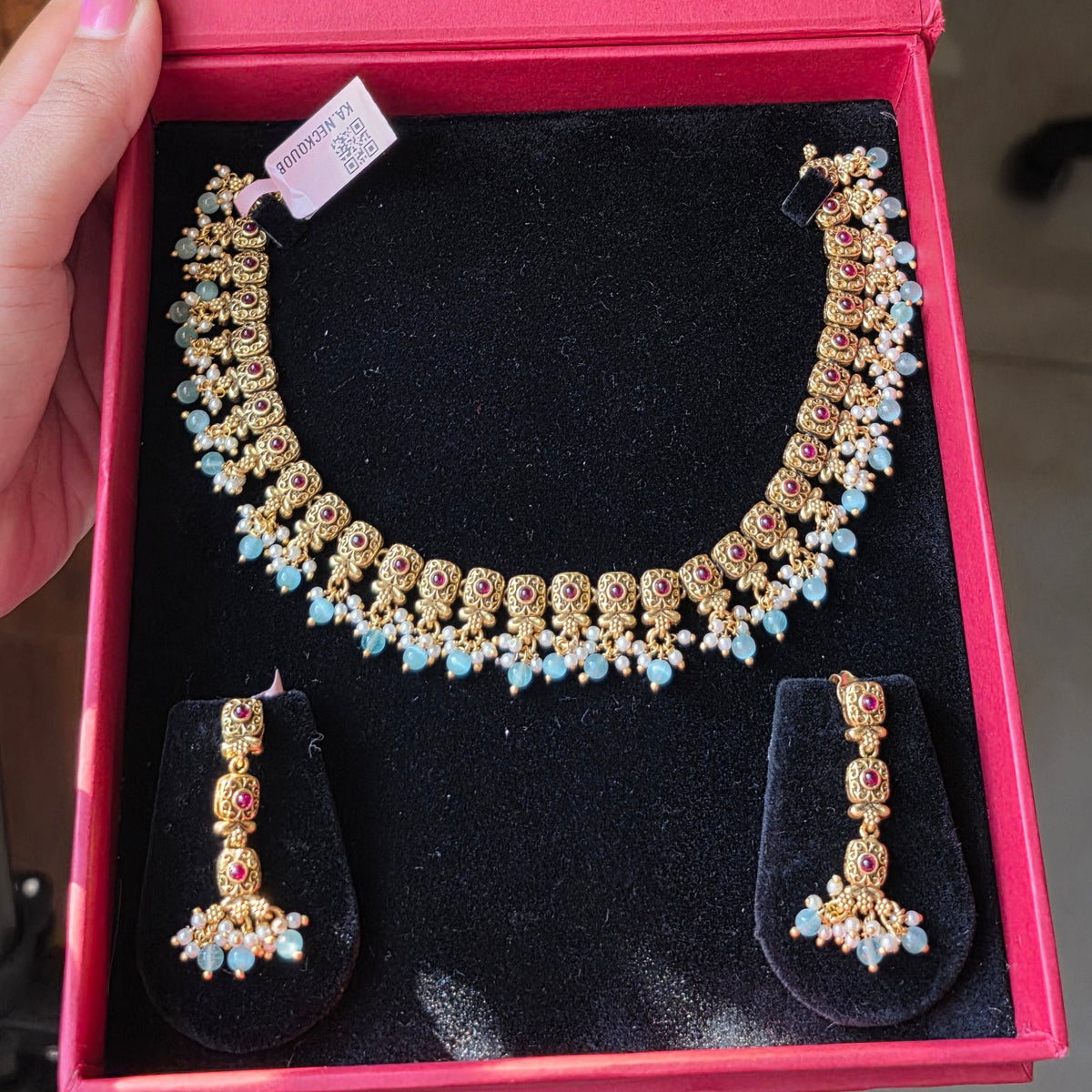 Mritya Temple Necklace & Earrings Set