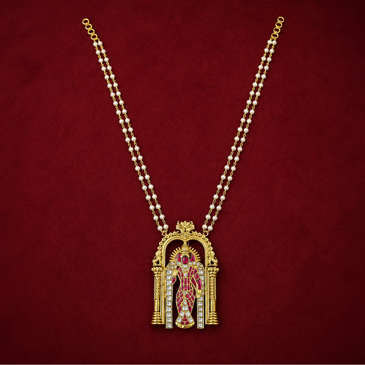 Goddess Meenakshi Pearl Chain