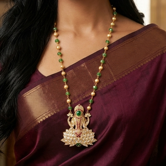 Lakshmi Green Kundan Necklace