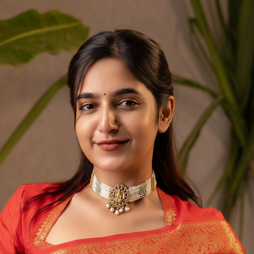 Mekha Pearl Choker & Earrings Set