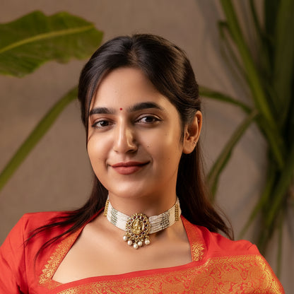 Mekha Pearl Choker & Earrings Set