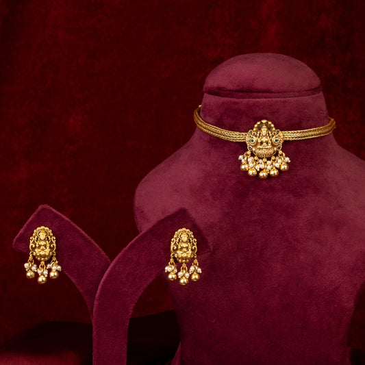 Amira Goddess Lakshmi Choker & Earrings Set