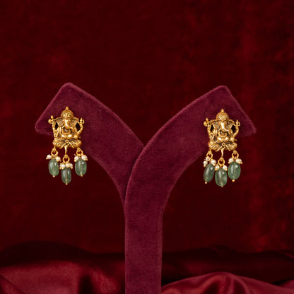 Avigna Lord Ganesha Pearl Choker & Earrings Set