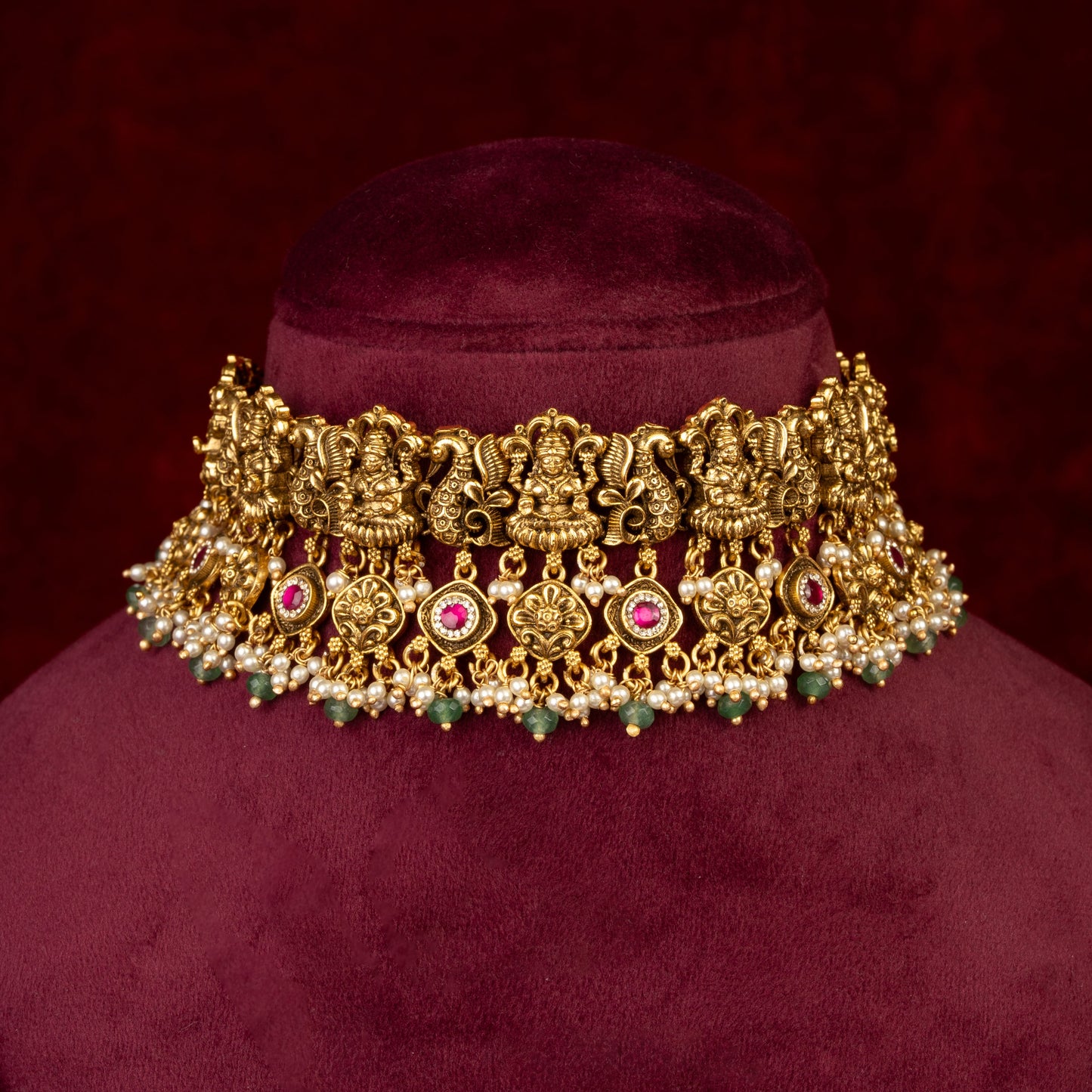 Manasvi Goddess Lakshmi Choker & Earrings Set