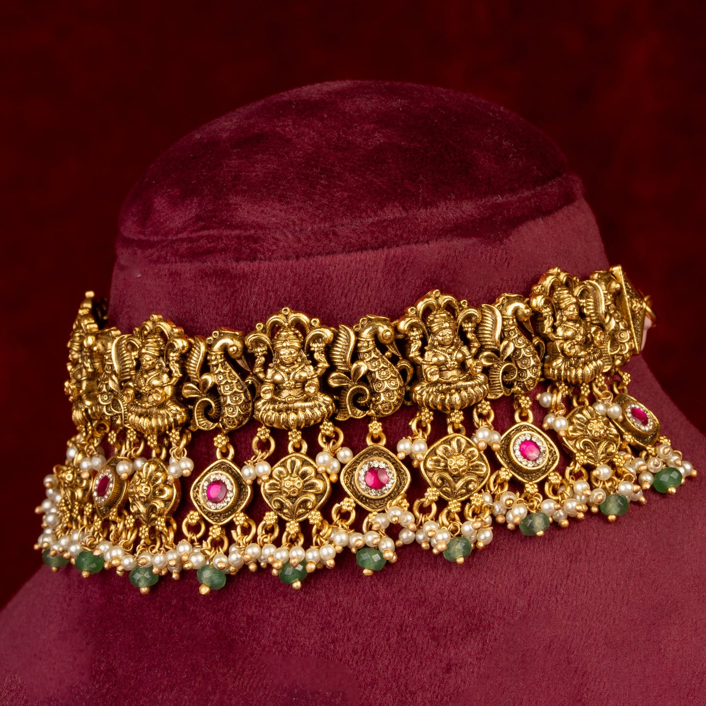 Manasvi Goddess Lakshmi Choker & Earrings Set