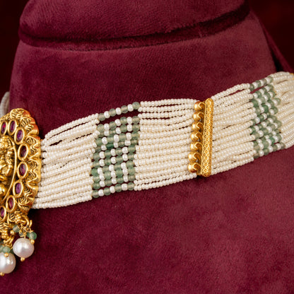 Mekha Pearl Choker & Earrings Set