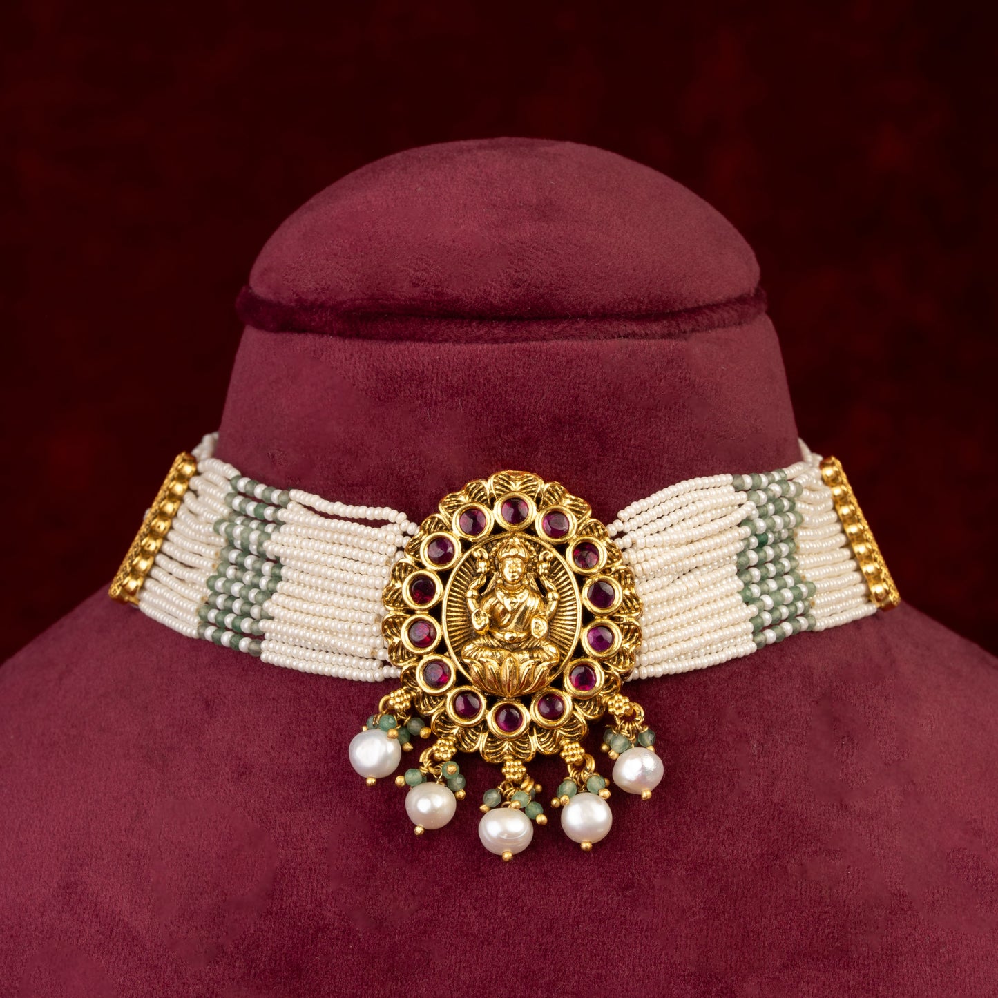 Mekha Pearl Choker & Earrings Set