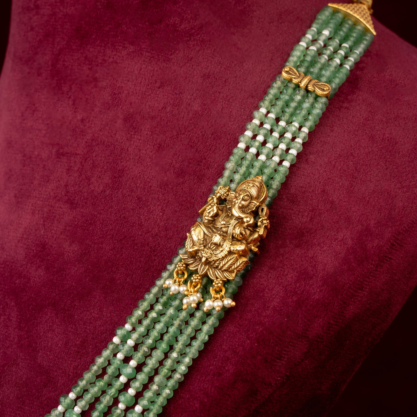 Skandh Lord Ganesha Long Necklace & Earrings Set