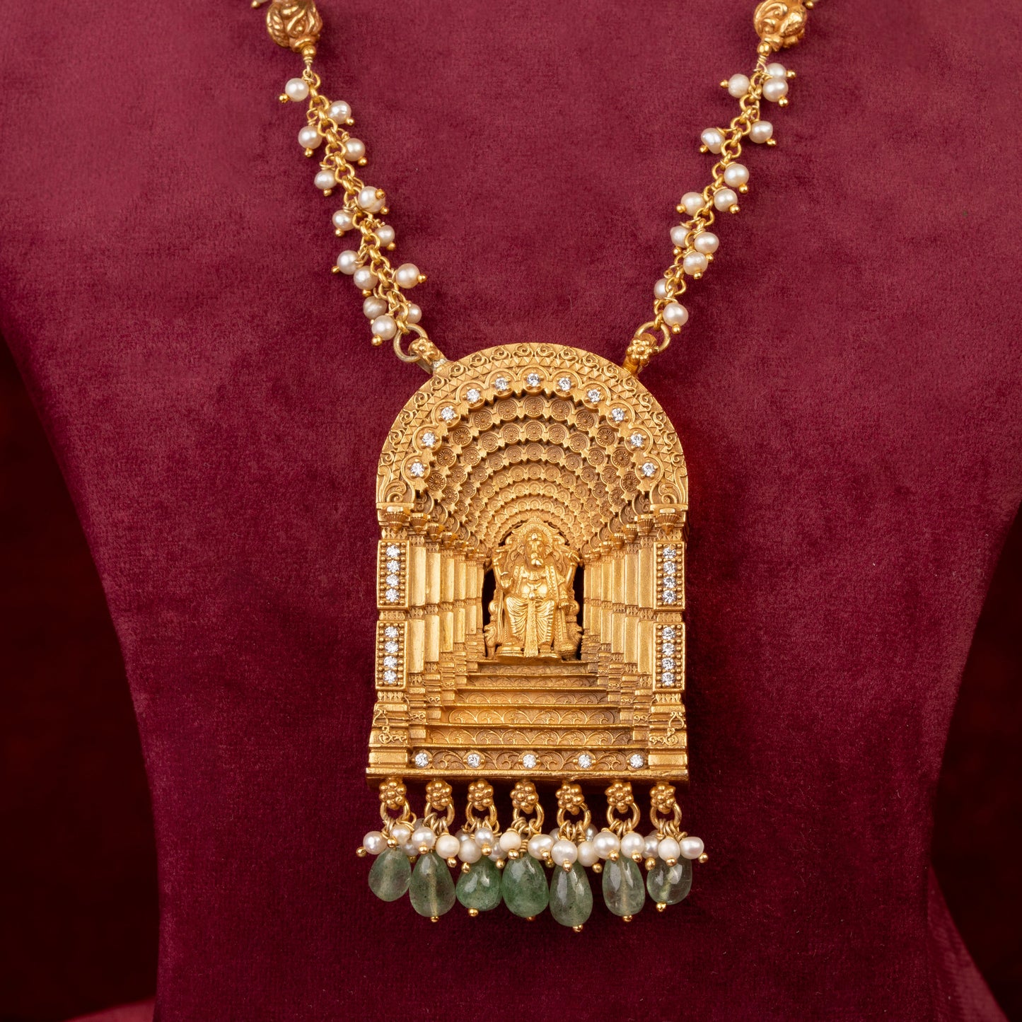 Nivara Lord Ganesha 3D Long Necklace