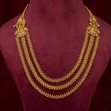 Vikara Three Layer Long Temple Necklace