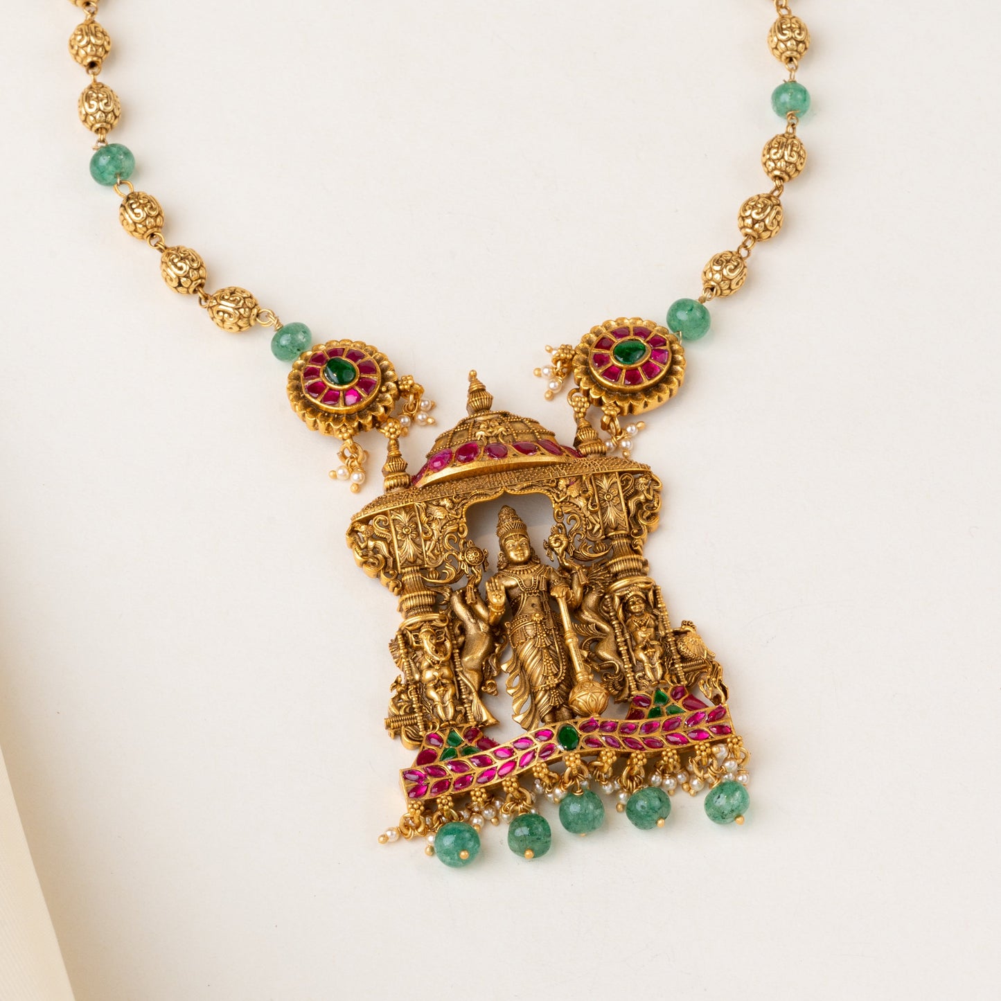 Lord Vishnu Necklace & Earrings Set