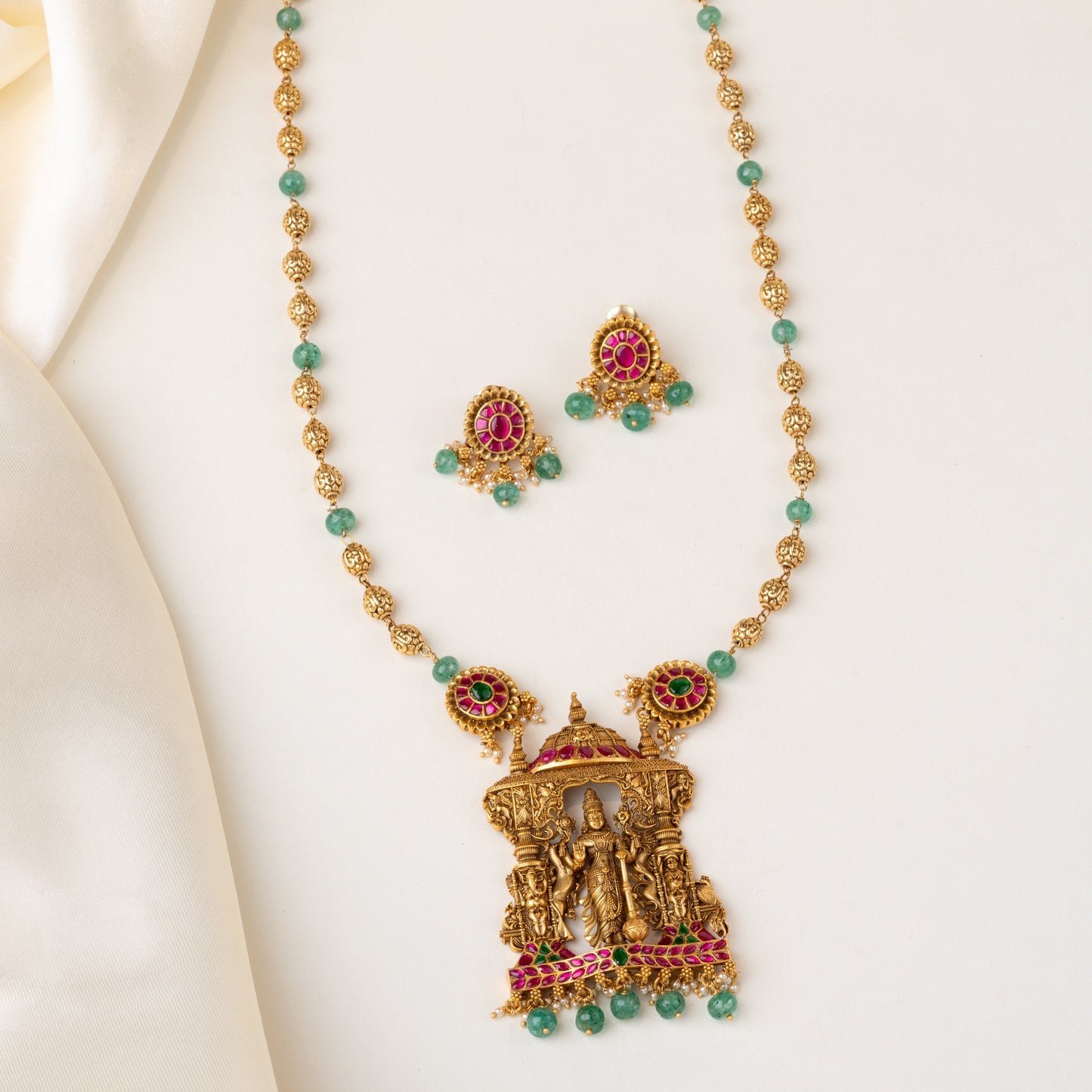 Lord Vishnu Necklace & Earrings Set
