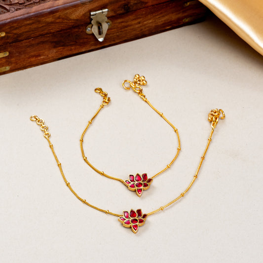 Lehika Kundan Anklet