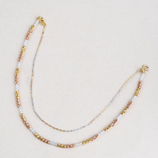 Golden stack single leg anklet