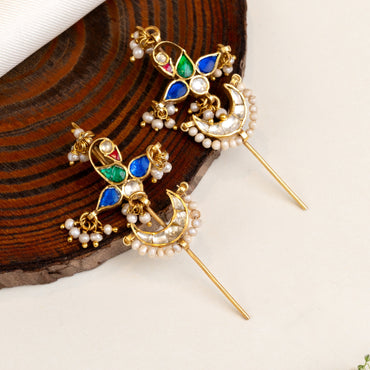 Mrinali Peacock Needle Earcuff