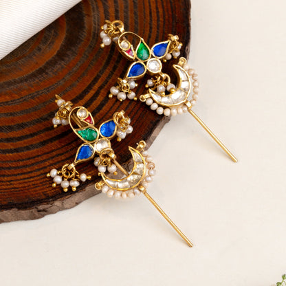 Mrinali Peacock Needle Earcuff