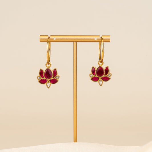 Padma Kundan Hoop Earrings