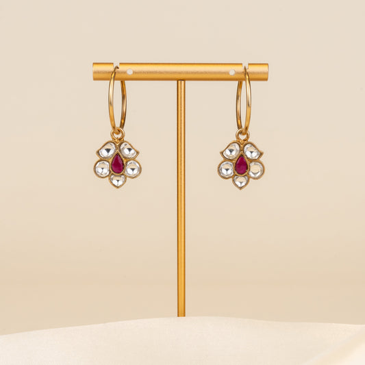 Suhana Kundan Hoop Earrings