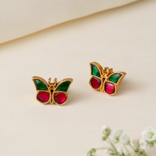 Aadhvi Butterfly Kundan Stud