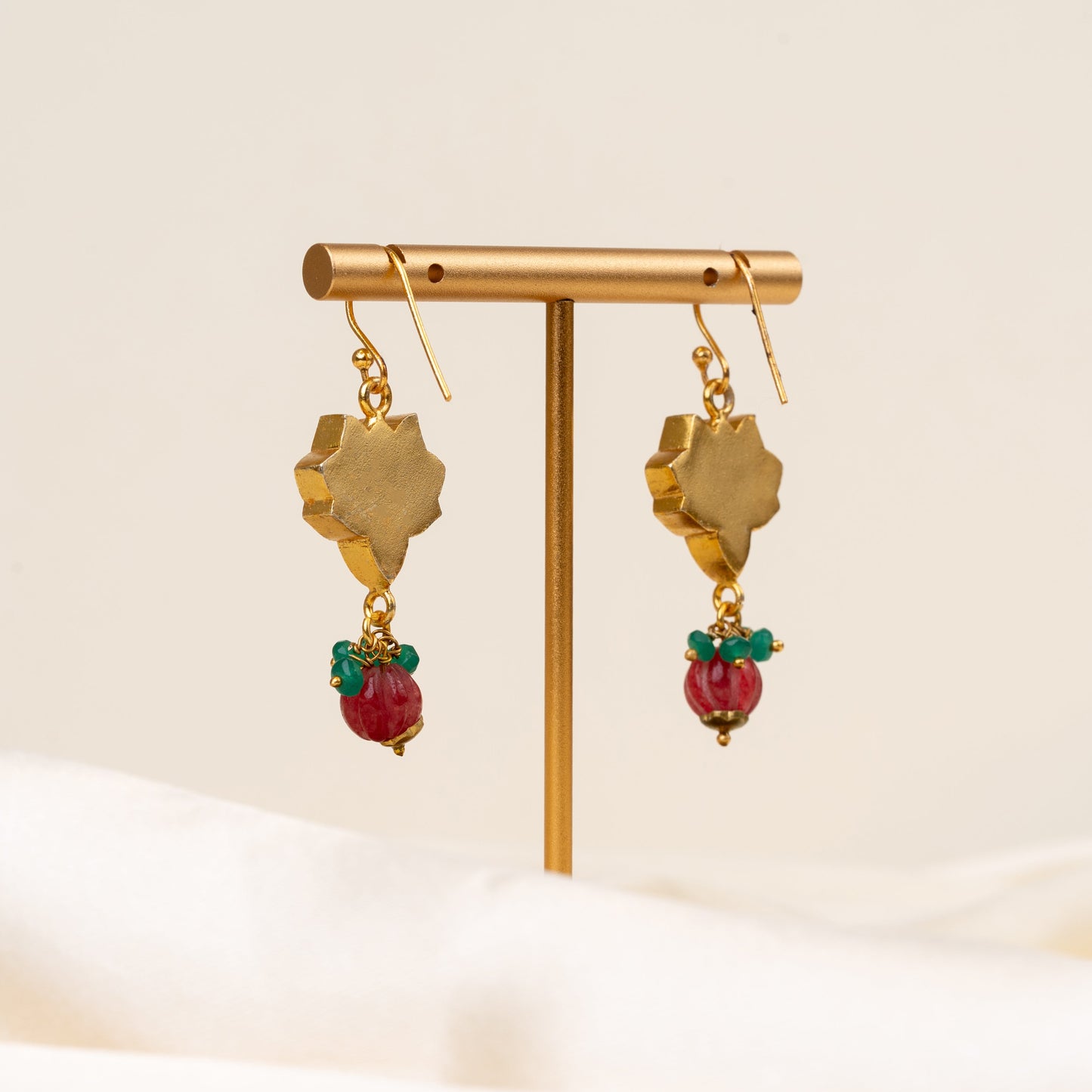 Jeevika Lotus Hook Earrings