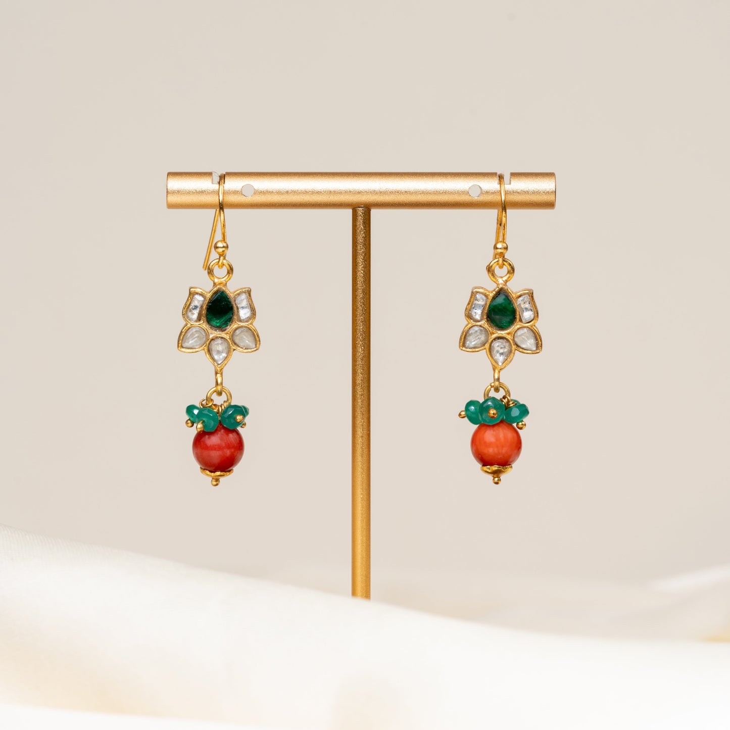 Rupali Lotus Hook Earrings