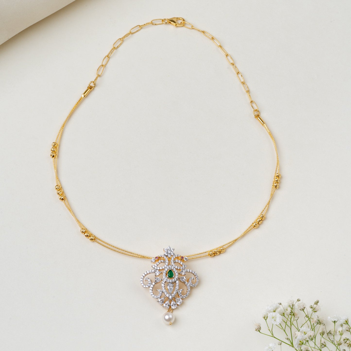 Anvika CZ Kante Necklace