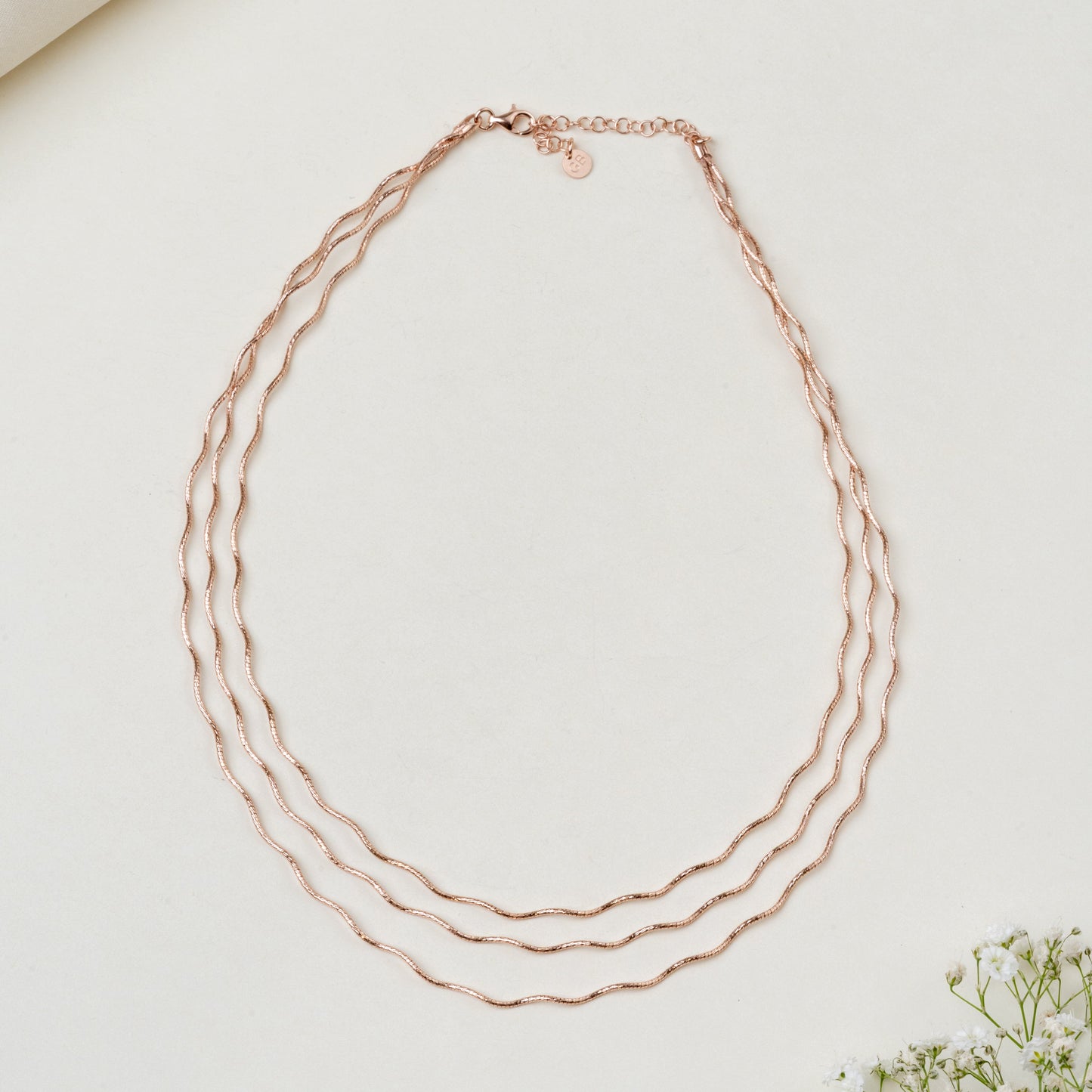 Three Layer Rose Gold Omega Chain