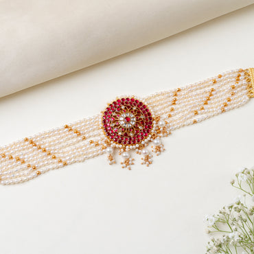 Anaya Kundan Pearl Choker