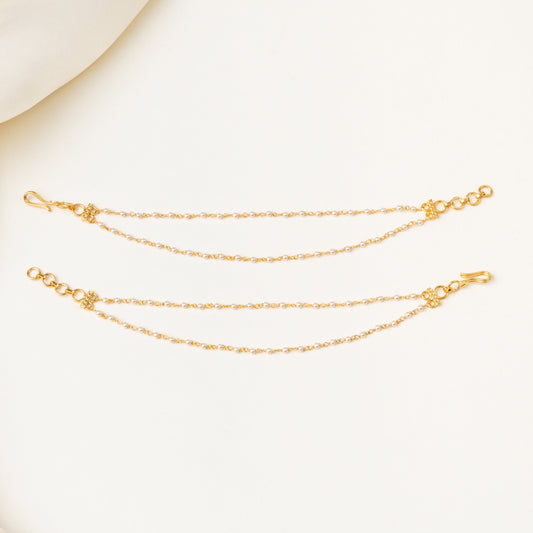 Swarnika Two Layer Pearl Earchain