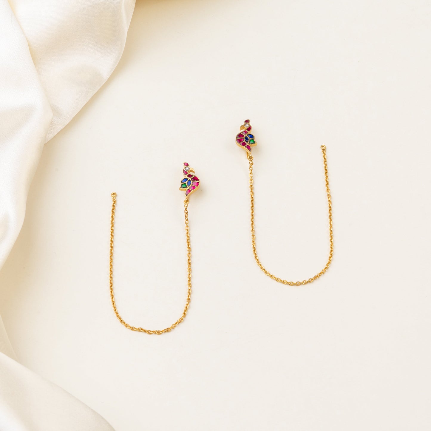 Yukta Bird Earchain attached Hairpin