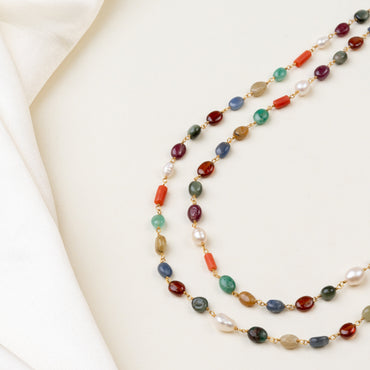 Two Layer Navratna Beads Chain